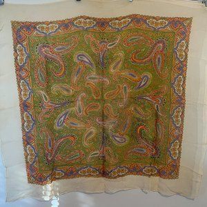 Vintage Scarf Colorful Paisley Design